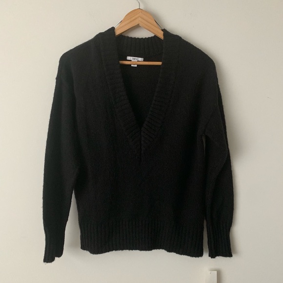 Bar III Deep Plunge V Neck Ribbed Sweater Black - Picture 4 of 7